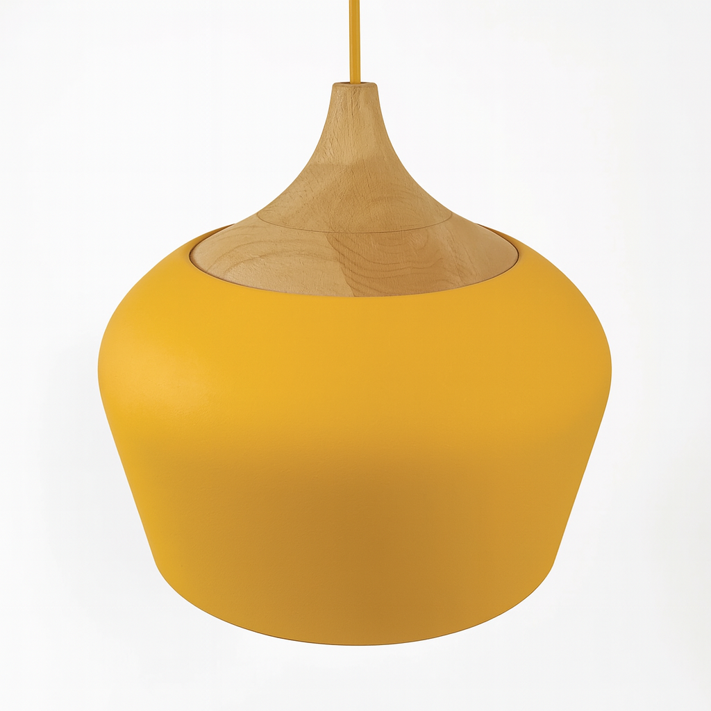 Modern Pastel Wood Accent Pendant Light