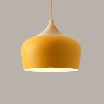 Modern Pastel Wood Accent Pendant Light