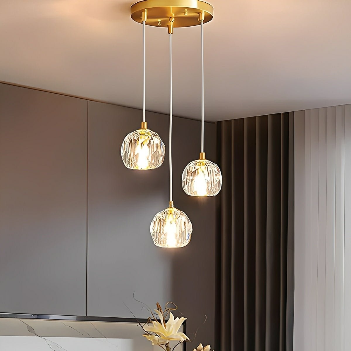Modern Luxury Brass Crystal Pendant Lights