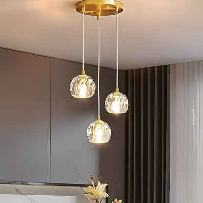 Modern Luxury Brass Crystal Pendant Lights