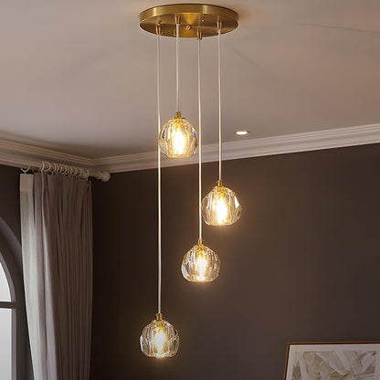 Modern Luxury Brass Crystal Pendant Lights