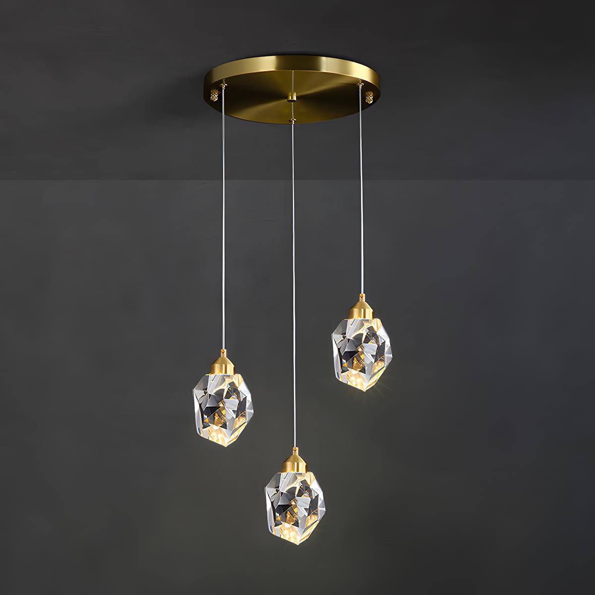 Modern Luxury Brass Crystal Pendant Lights