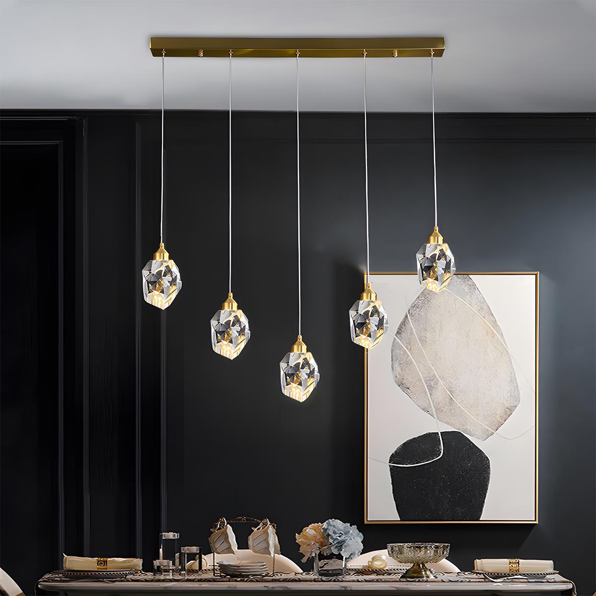 Modern Luxury Brass Crystal Pendant Lights
