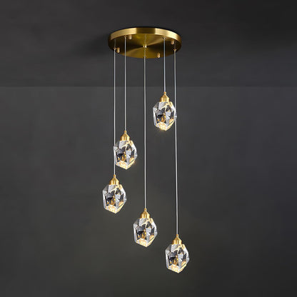 Modern Luxury Brass Crystal Pendant Lights