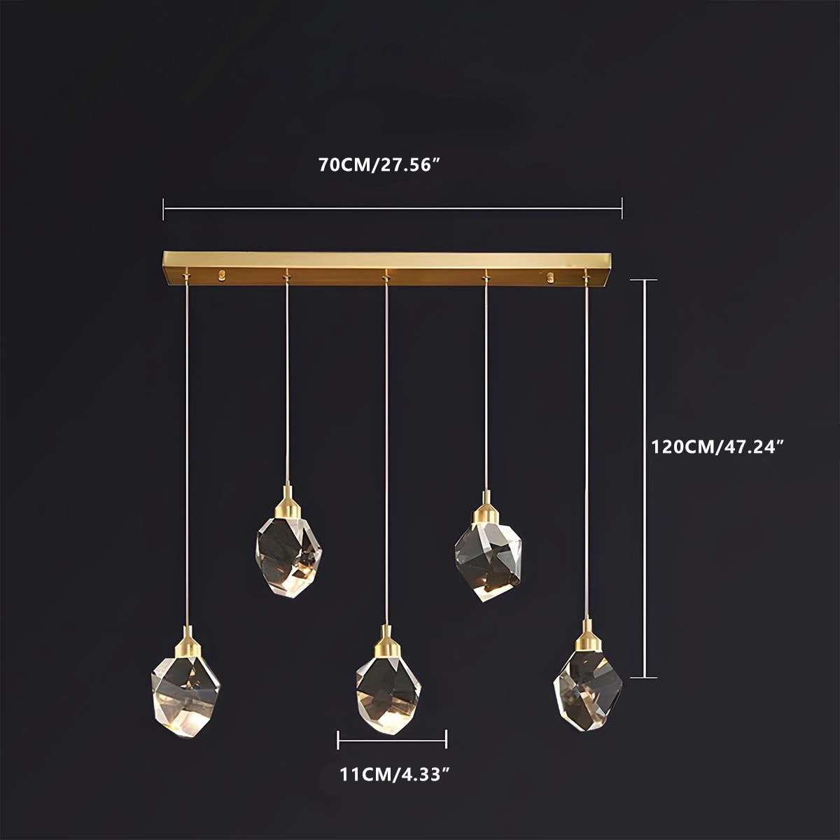 Modern Luxury Brass Crystal Pendant Lights