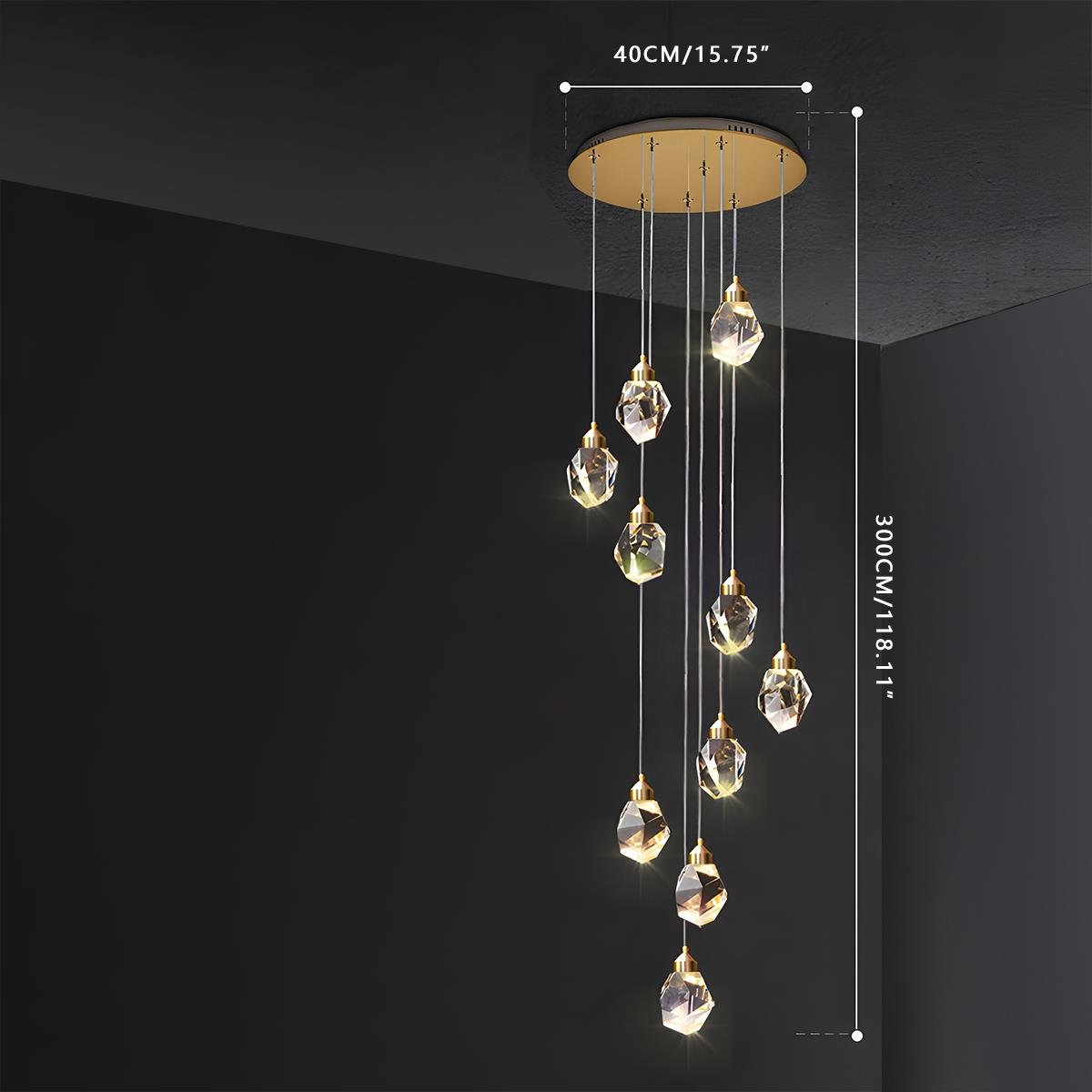 Modern Luxury Brass Crystal Pendant Lights