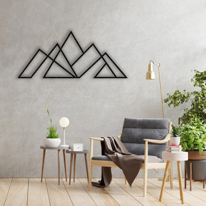 Geometric Mountain Metal Wall Art