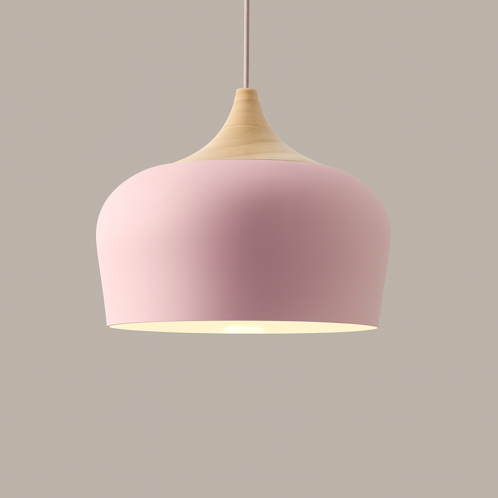 Modern Pastel Wood Accent Pendant Light