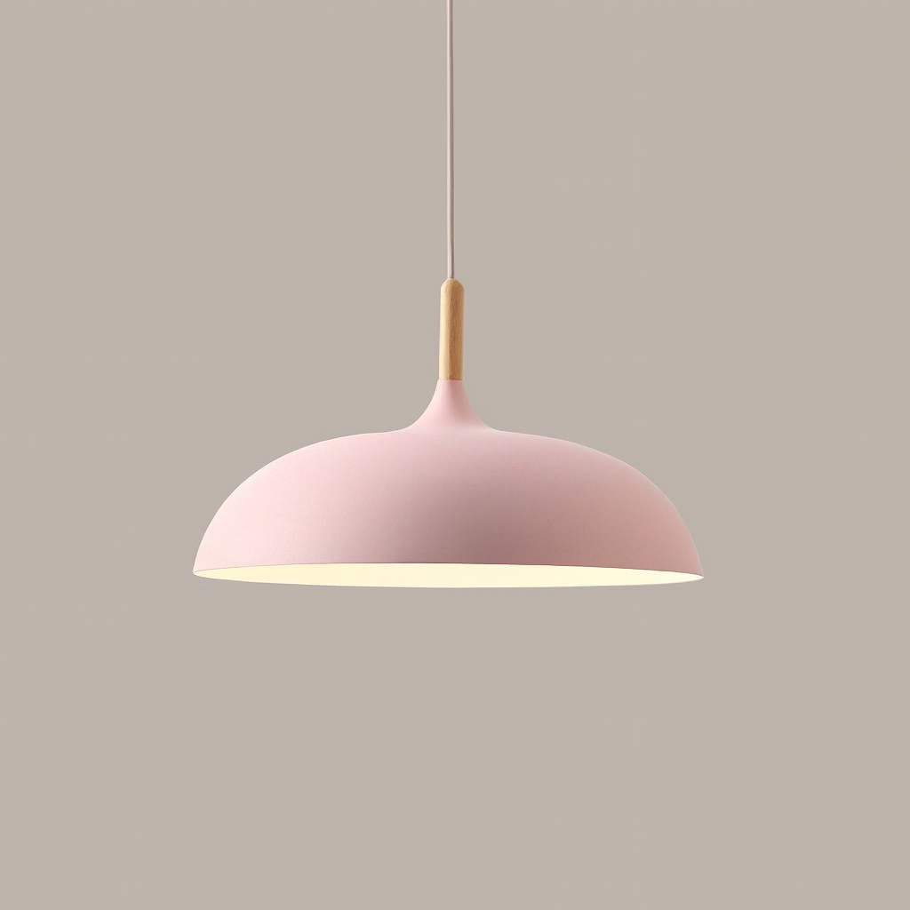 Modern Pastel Wood Accent Pendant Light