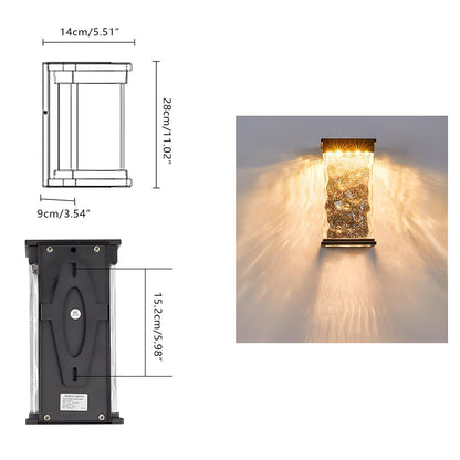 Rectangle Water Wave Waterproof Outdoor Porch LED Exterior Wall Lights