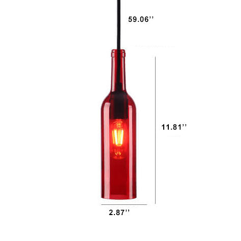 Colorful Glass Bottle Pendant Light