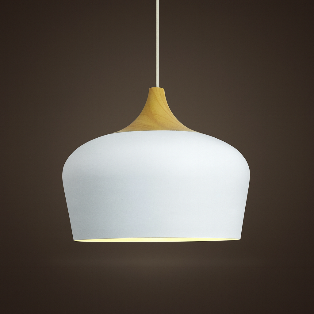 Modern Pastel Wood Accent Pendant Light