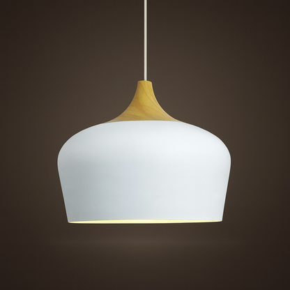 Modern Pastel Wood Accent Pendant Light