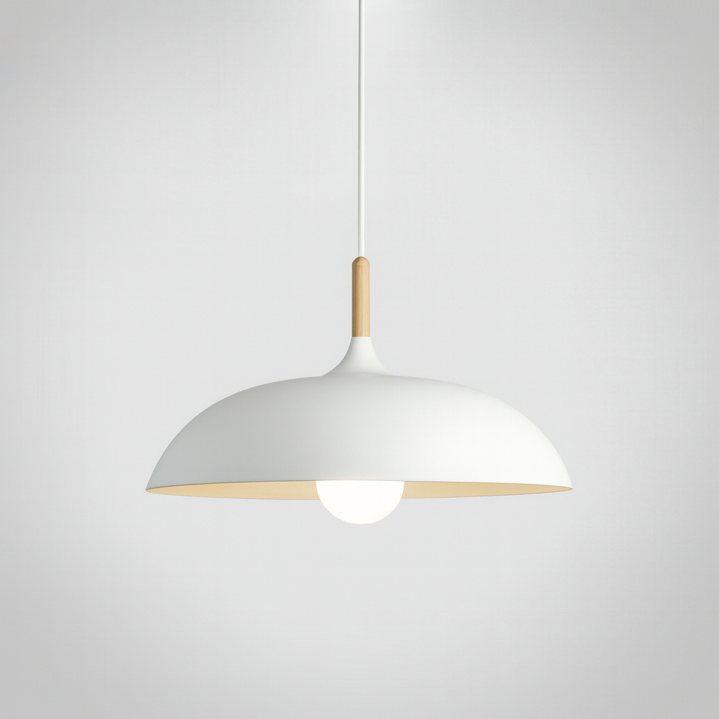 Modern Pastel Wood Accent Pendant Light