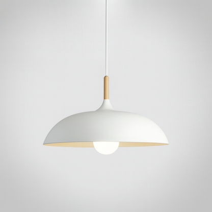 Modern Pastel Wood Accent Pendant Light